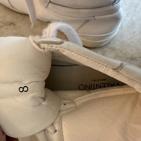 Valentino ~ White Leather High Top Sneakers ~ Men's US 8 / EU 41; Italy - Picture 13 of 15